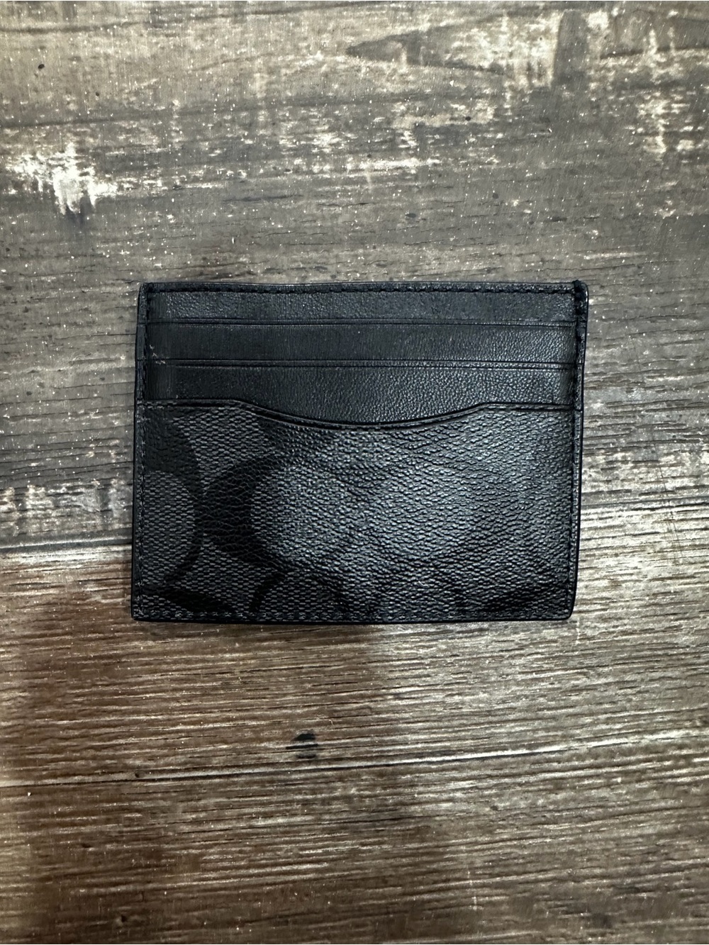 Coach Black Signature Card Case Wallet